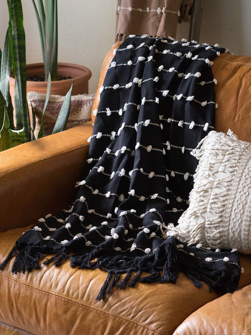 DII Woven Loop Throw Collection, 50x60, Black - Image 3